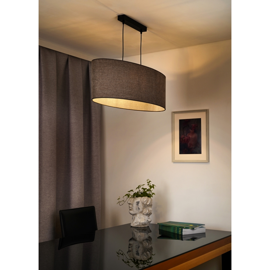 Duolla - Hanglamp aan een koord OVAL 2xE27/15W/230V bruin