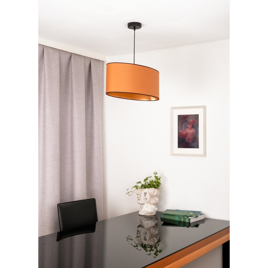 Duolla - Hanglamp aan een koord OVAL VEGAN 1xE27/15W/230V bruin