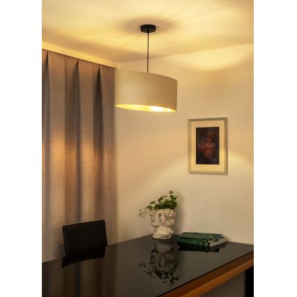 Duolla - Hanglamp aan een koord OVAL VEGAN 1xE27/15W/230V crème
