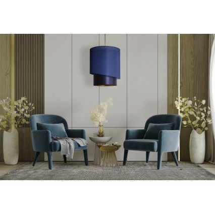 Duolla - Hanglamp aan een koord PARIJS 1xE27/15W/230V diameter 40 cm blauw/goud