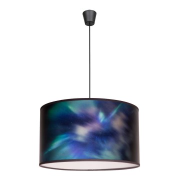 Duolla - Hanglamp aan een koord PRINT M 1xE27/40W/230V diameter 35 cm blauw