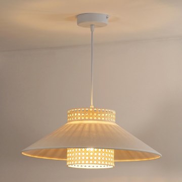 Duolla - Hanglamp aan een koord RIO RATTAN 1xE27/15W/230V diameter 45 cm beige/rotan
