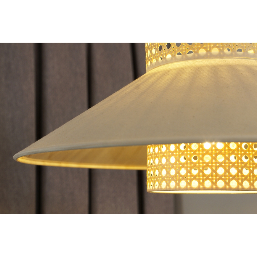 Duolla - Hanglamp aan een koord RIO RATTAN 1xE27/15W/230V diameter 45 cm beige/rotan