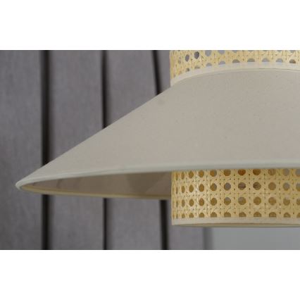 Duolla - Hanglamp aan een koord RIO RATTAN 1xE27/15W/230V diameter 45 cm beige/rotan