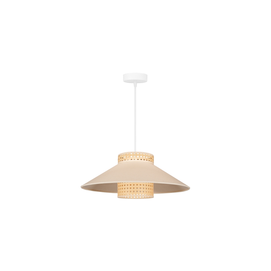 Duolla - Hanglamp aan een koord RIO RATTAN 1xE27/15W/230V diameter 45 cm beige/rotan