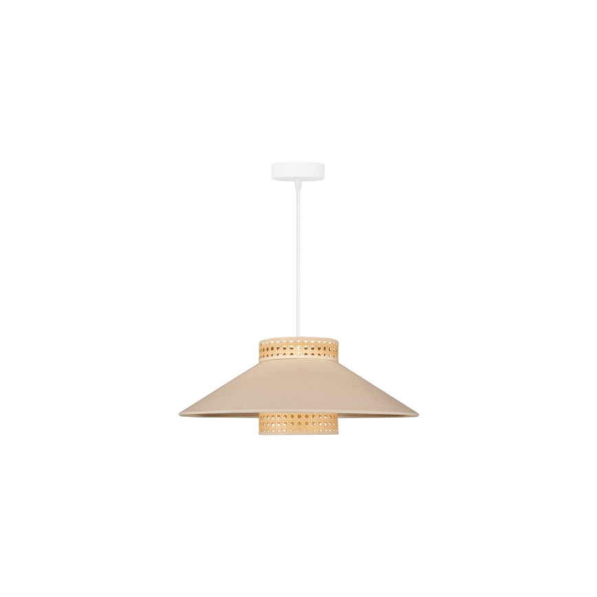 Duolla - Hanglamp aan een koord RIO RATTAN 1xE27/15W/230V diameter 45 cm beige/rotan
