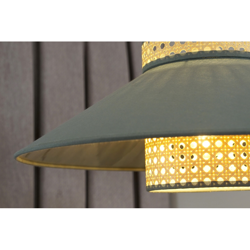 Duolla - Hanglamp aan een koord RIO RATTAN 1xE27/15W/230V diameter 45 cm groen/rotan