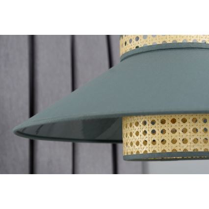 Duolla - Hanglamp aan een koord RIO RATTAN 1xE27/15W/230V diameter 45 cm groen/rotan