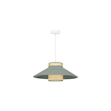 Duolla - Hanglamp aan een koord RIO RATTAN 1xE27/15W/230V diameter 45 cm groen/rotan