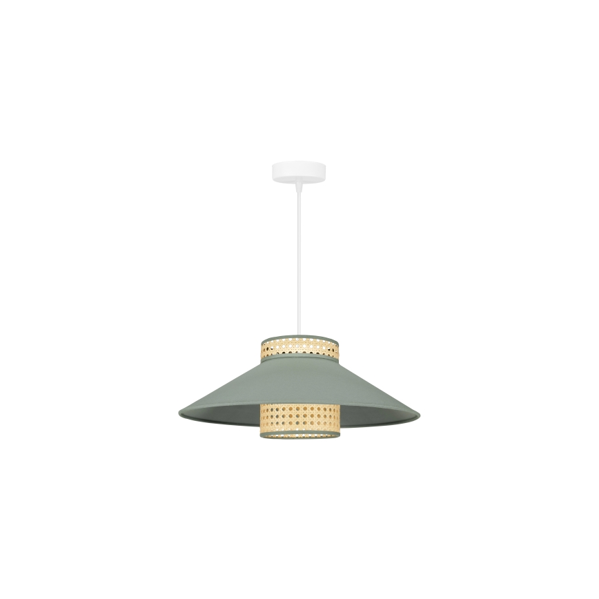 Duolla - Hanglamp aan een koord RIO RATTAN 1xE27/15W/230V diameter 45 cm groen/rotan