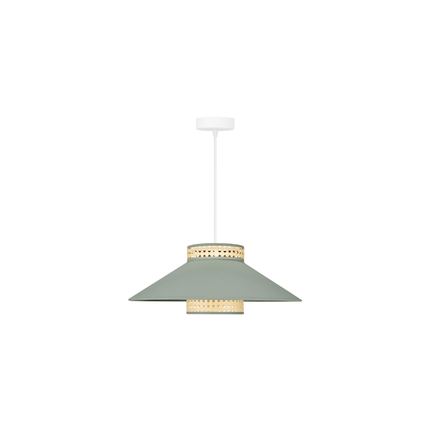 Duolla - Hanglamp aan een koord RIO RATTAN 1xE27/15W/230V diameter 45 cm groen/rotan