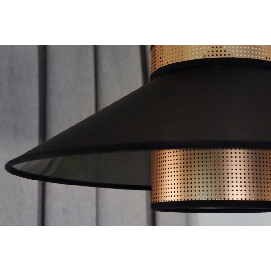 Duolla - Hanglamp aan een koord RIO SHINY 1xE27/15W/230V diameter 45 cm zwart/koper