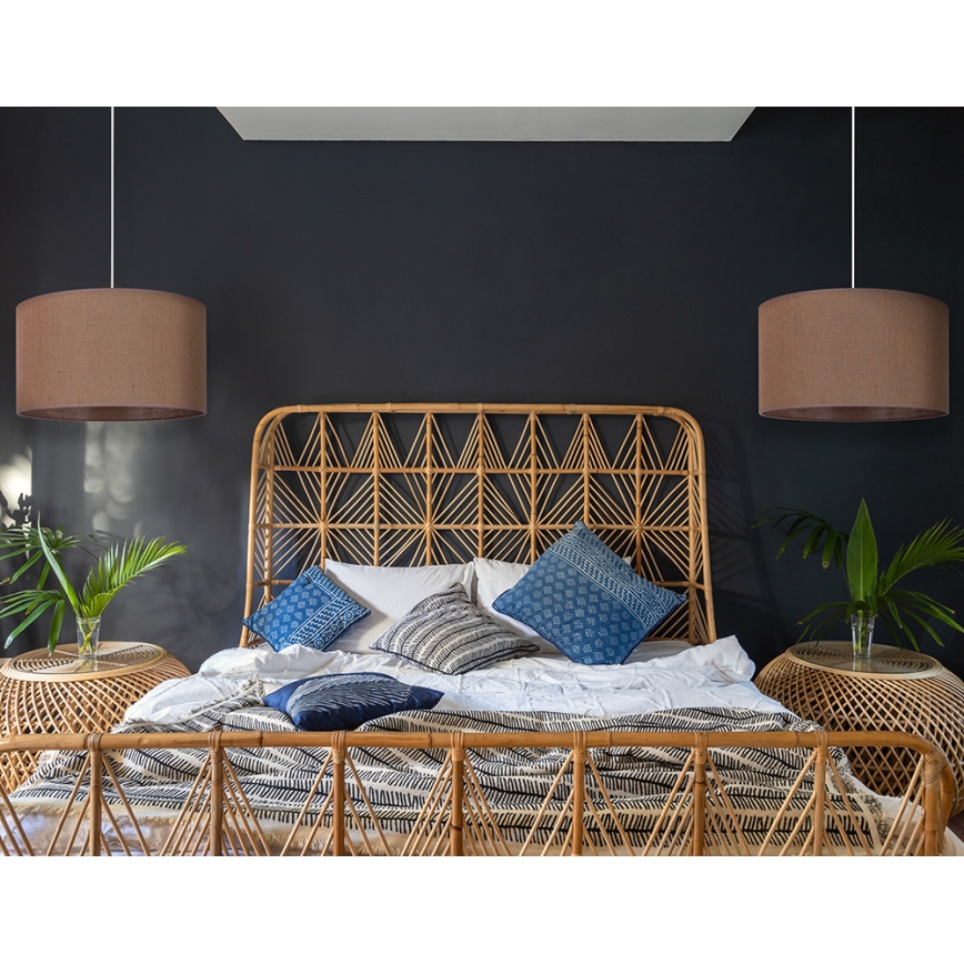 Duolla - Hanglamp aan een koord ROLLER 1xE27/15W/230V diameter 40 cm bruin