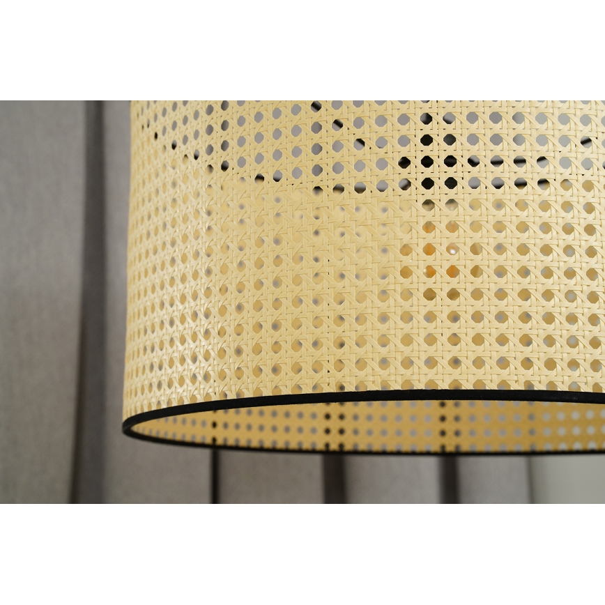 Duolla - Hanglamp aan een koord ROLLER 1xE27/15W/230V diameter 45 cm rotan/zwart