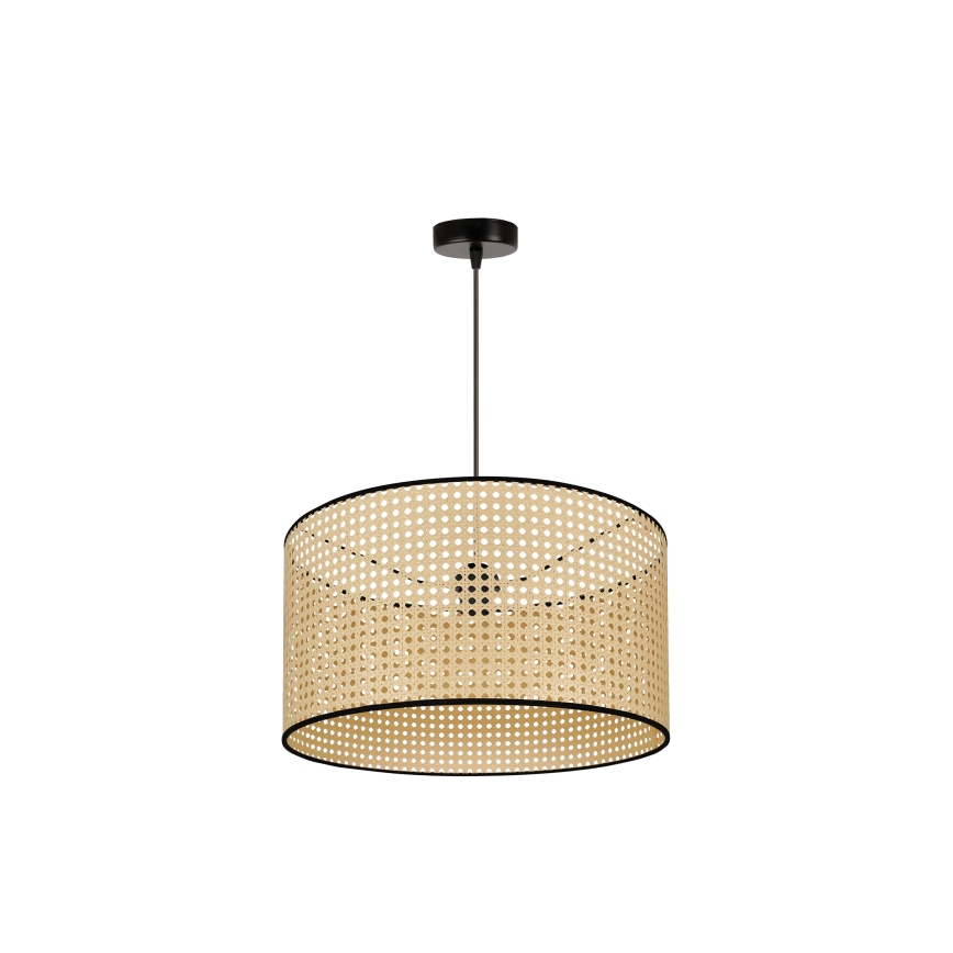 Duolla - Hanglamp aan een koord ROLLER 1xE27/15W/230V diameter 45 cm rotan/zwart