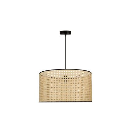 Duolla - Hanglamp aan een koord ROLLER 1xE27/15W/230V diameter 45 cm rotan/zwart
