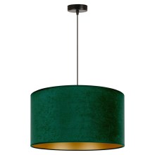 Duolla - Hanglamp aan een koord ROLLER 1xE27/15W/230V tmavě groen/gouden
