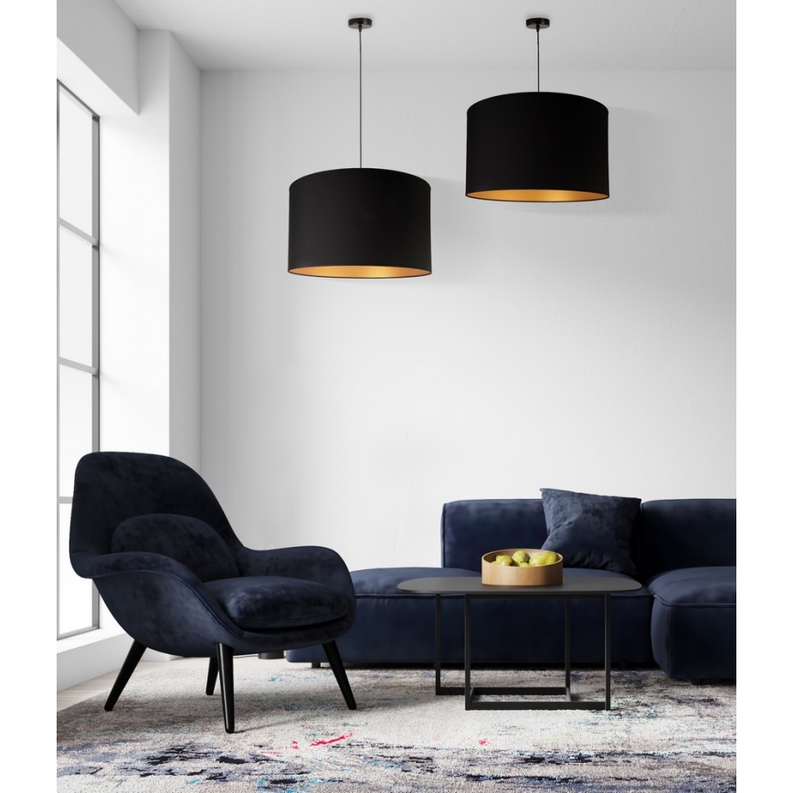 Duolla - Hanglamp aan een koord ROLLER 1xE27/40W/230V diameter 45 cm zwart