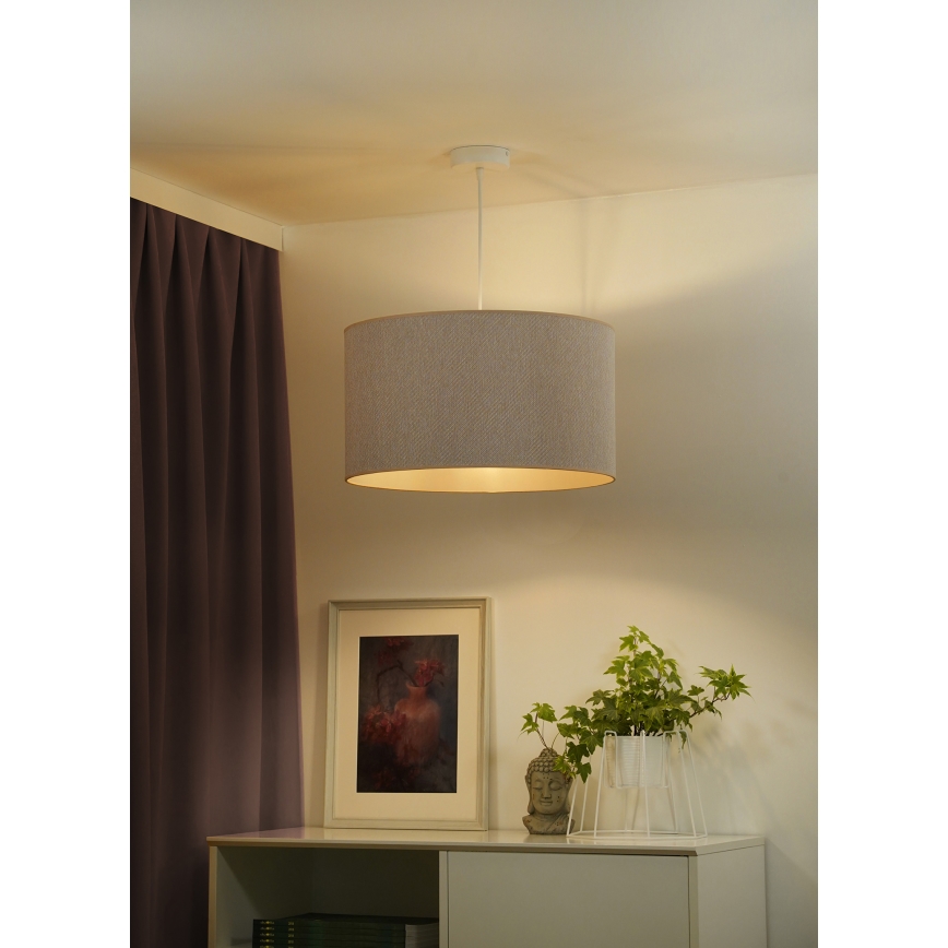 Duolla - Hanglamp aan een koord ROLLER ECO RECYCLING 1xE27/15W/230V diameter 45 cm crème