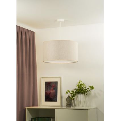 Duolla - Hanglamp aan een koord ROLLER ECO RECYCLING 1xE27/15W/230V diameter 45 cm crème