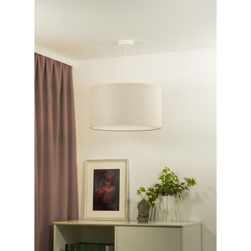 Duolla - Hanglamp aan een koord ROLLER ECO RECYCLING 1xE27/15W/230V diameter 45 cm crème