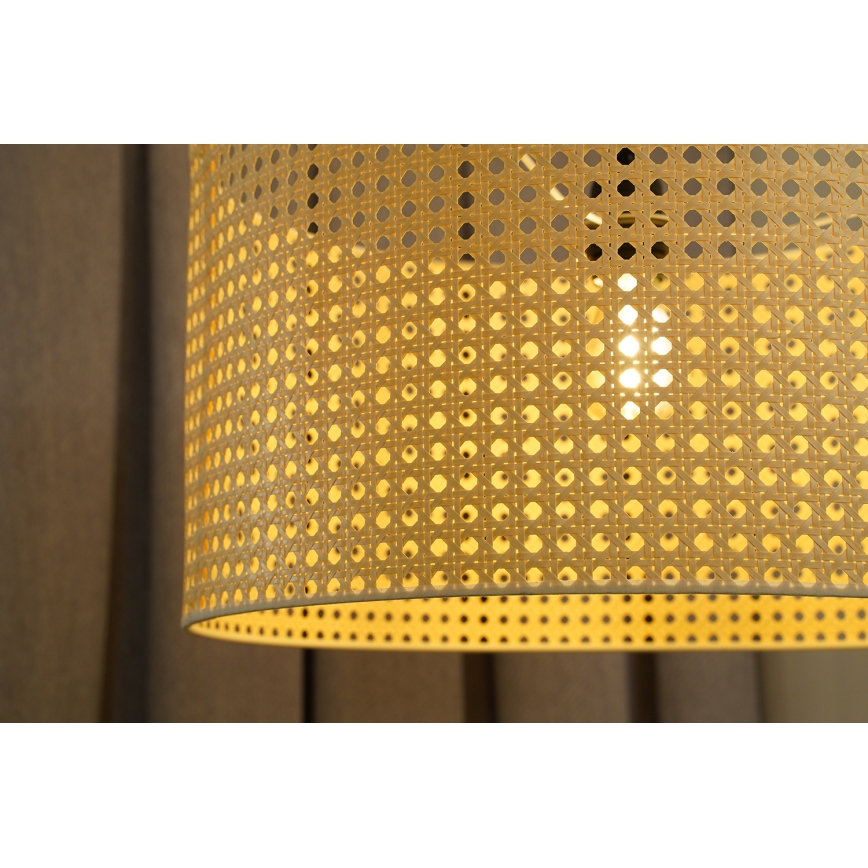 Duolla - Hanglamp aan een koord ROLLER RATTAN 1xE27/15W/230V diameter 45 cm beige