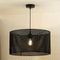 Duolla - Hanglamp aan een koord ROLLER RATTAN 1xE27/15W/230V diameter 45 cm zwart