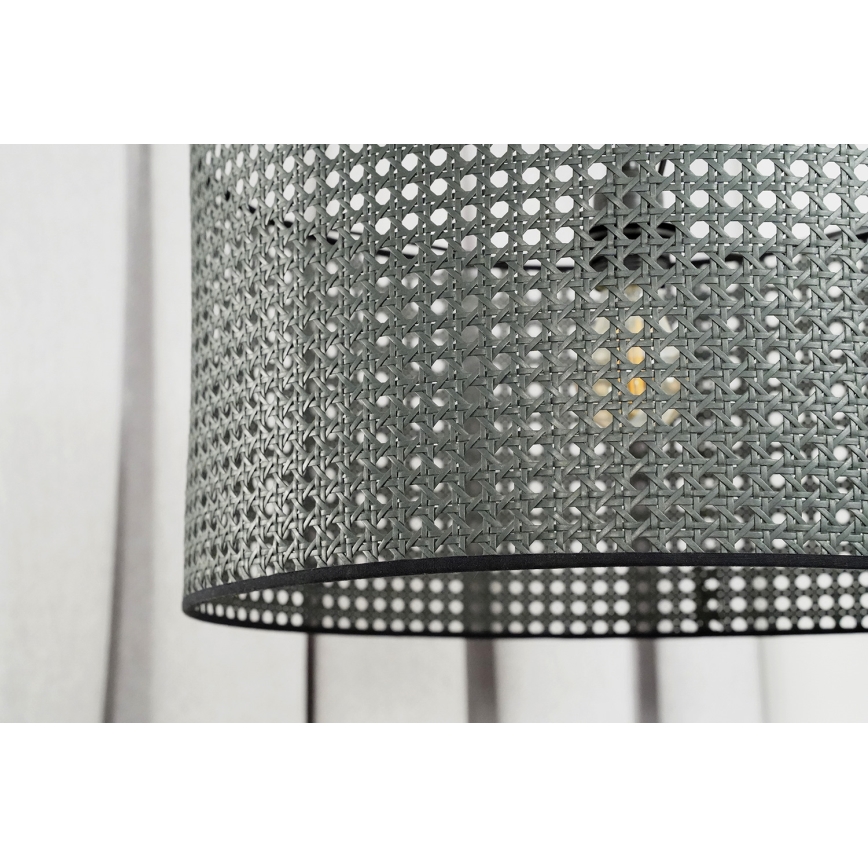 Duolla - Hanglamp aan een koord ROLLER RATTAN 1xE27/15W/230V diameter 45 cm zwart