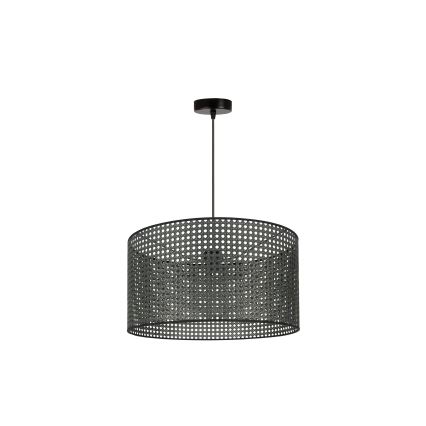 Duolla - Hanglamp aan een koord ROLLER RATTAN 1xE27/15W/230V diameter 45 cm zwart