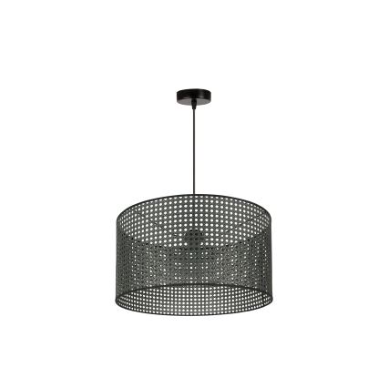 Duolla - Hanglamp aan een koord ROLLER RATTAN 1xE27/15W/230V diameter 45 cm zwart