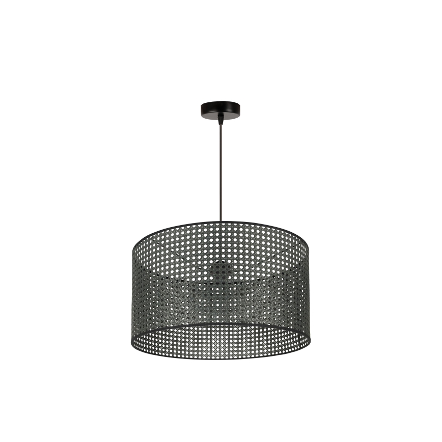 Duolla - Hanglamp aan een koord ROLLER RATTAN 1xE27/15W/230V diameter 45 cm zwart