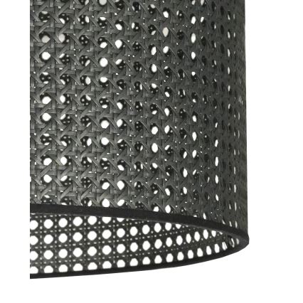 Duolla - Hanglamp aan een koord ROLLER RATTAN 1xE27/15W/230V diameter 45 cm zwart