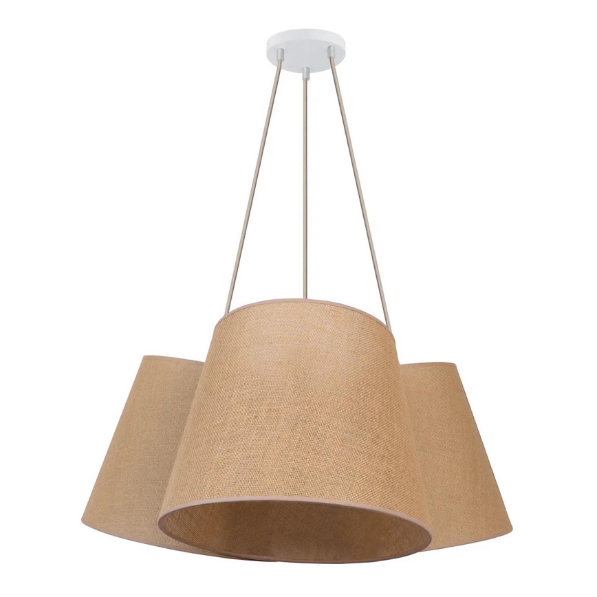 Duolla - Hanglamp aan een koord ROSSA 3xE27/15W/230V diameter 75 cm bruin
