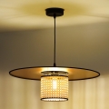 Duolla - Hanglamp aan een koord TOKYO RATTAN 1xE27/15W/230V diameter 50 cm goud/rotan