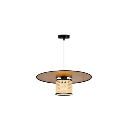 Duolla - Hanglamp aan een koord TOKYO RATTAN 1xE27/15W/230V diameter 50 cm goud/rotan