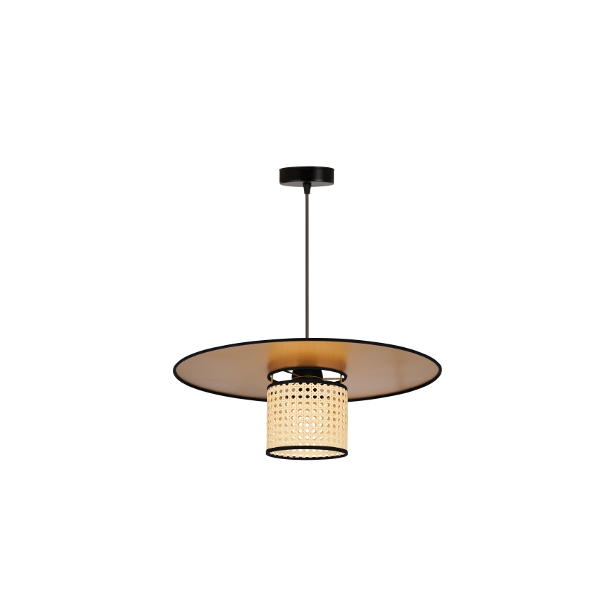 Duolla - Hanglamp aan een koord TOKYO RATTAN 1xE27/15W/230V diameter 50 cm goud/rotan