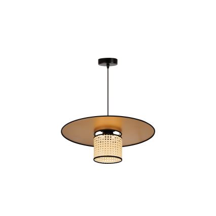 Duolla - Hanglamp aan een koord TOKYO RATTAN 1xE27/15W/230V diameter 50 cm goud/rotan