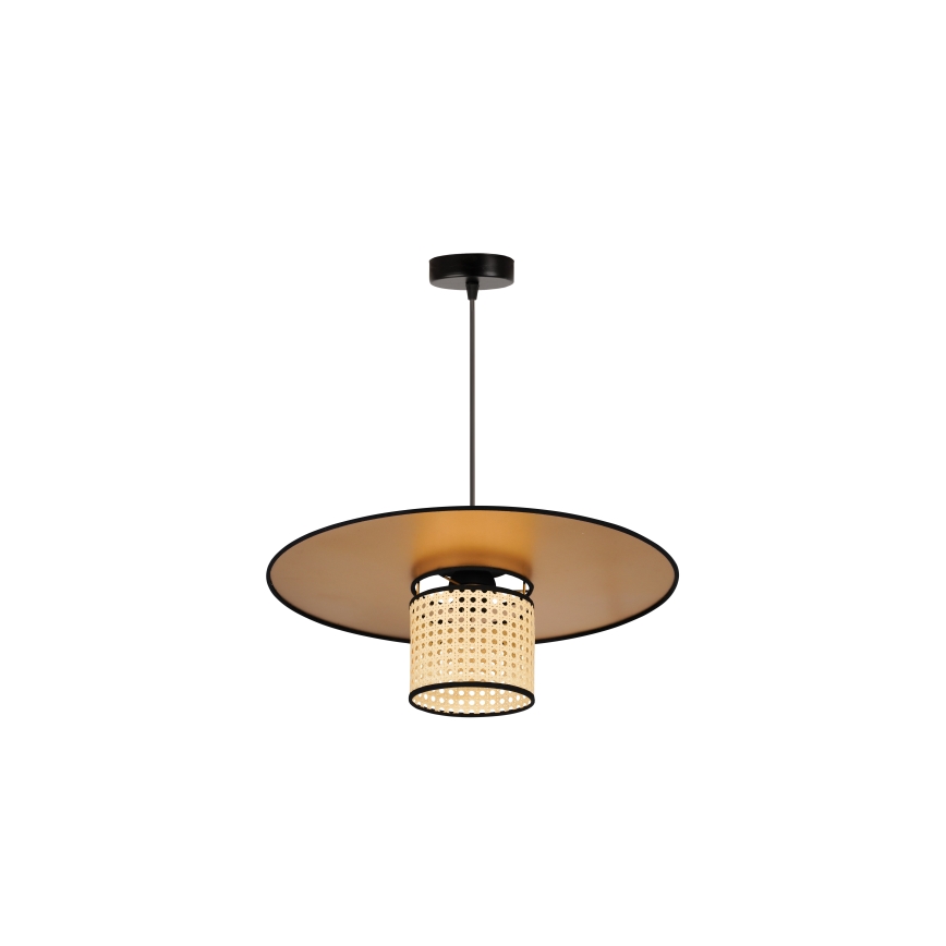 Duolla - Hanglamp aan een koord TOKYO RATTAN 1xE27/15W/230V diameter 50 cm goud/rotan