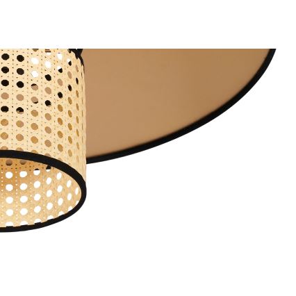 Duolla - Hanglamp aan een koord TOKYO RATTAN 1xE27/15W/230V diameter 50 cm goud/rotan