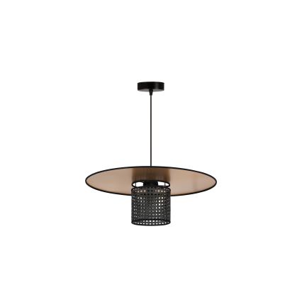 Duolla - Hanglamp aan een koord TOKYO RATTAN 1xE27/15W/230V diameter 50 cm goud/zwart