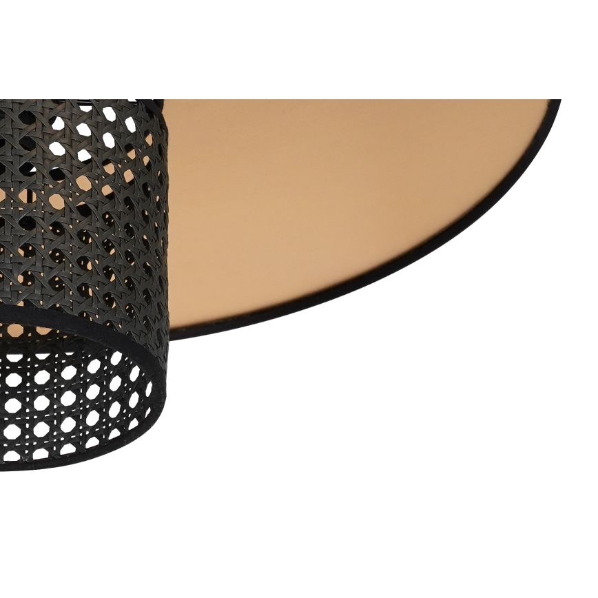 Duolla - Hanglamp aan een koord TOKYO RATTAN 1xE27/15W/230V diameter 50 cm goud/zwart