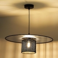 Duolla - Hanglamp aan een koord TOKYO RATTAN 1xE27/15W/230V diameter 50 cm zwart/zilver
