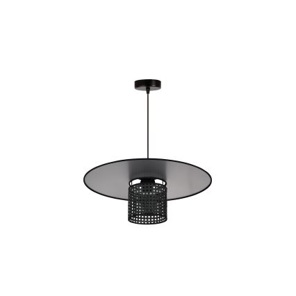 Duolla - Hanglamp aan een koord TOKYO RATTAN 1xE27/15W/230V diameter 50 cm zwart/zilver