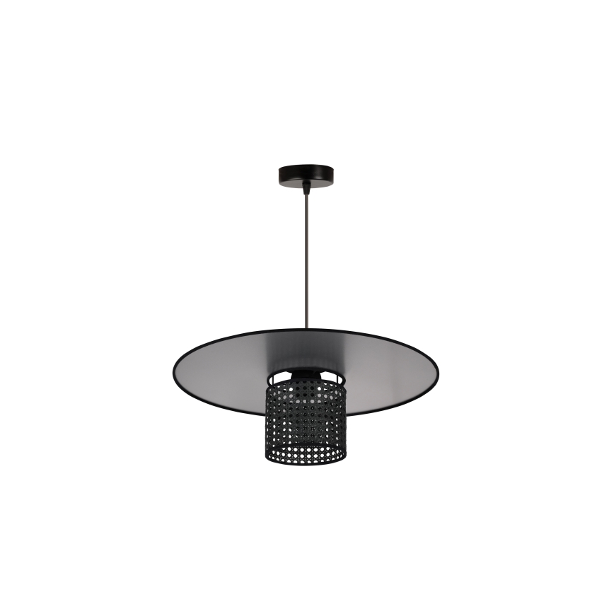 Duolla - Hanglamp aan een koord TOKYO RATTAN 1xE27/15W/230V diameter 50 cm zwart/zilver