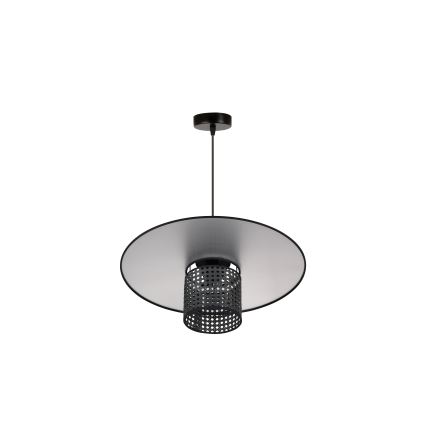 Duolla - Hanglamp aan een koord TOKYO RATTAN 1xE27/15W/230V diameter 50 cm zwart/zilver