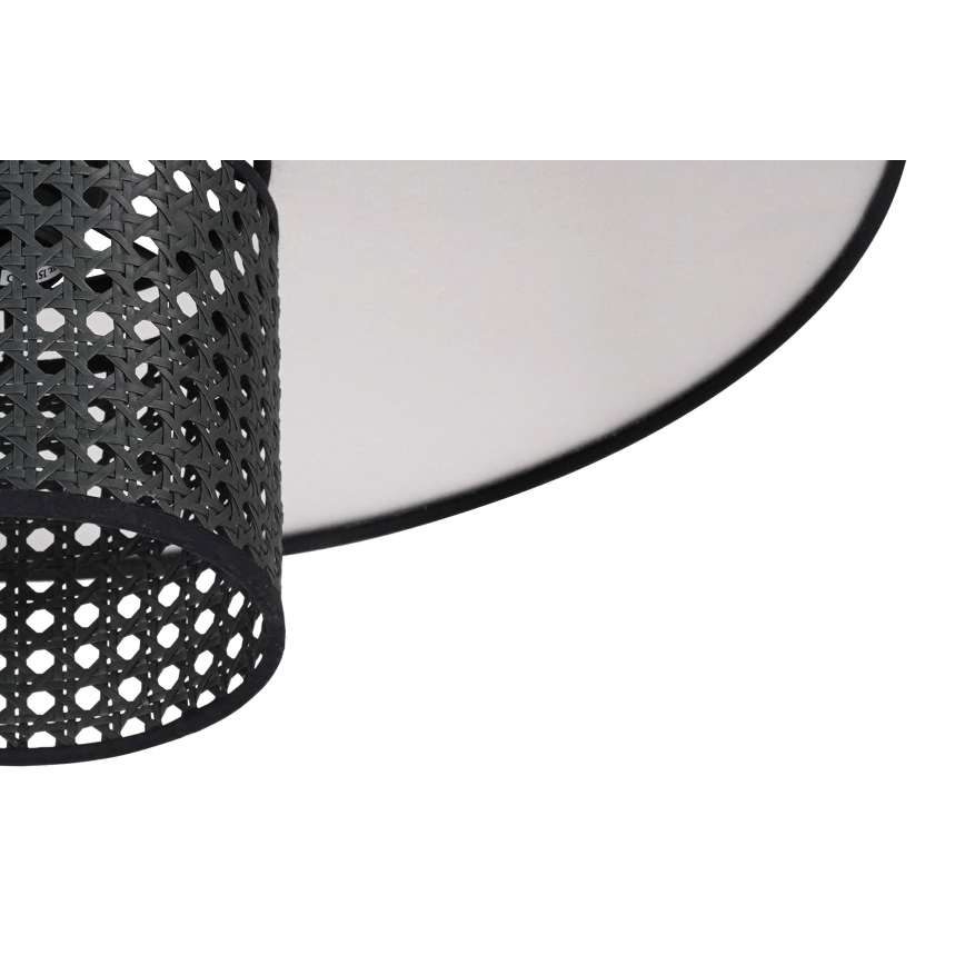 Duolla - Hanglamp aan een koord TOKYO RATTAN 1xE27/15W/230V diameter 50 cm zwart/zilver