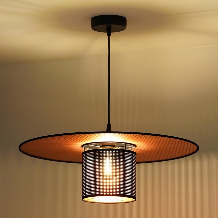 Duolla - Hanglamp aan een koord TOKYO SHINY 1xE27/15W/230V diameter 50 cm zwart/koper