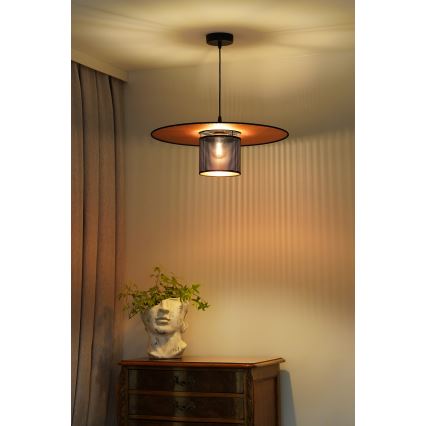 Duolla - Hanglamp aan een koord TOKYO SHINY 1xE27/15W/230V diameter 50 cm zwart/koper