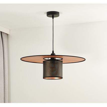 Duolla - Hanglamp aan een koord TOKYO SHINY 1xE27/15W/230V diameter 50 cm zwart/koper