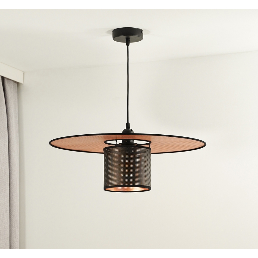 Duolla - Hanglamp aan een koord TOKYO SHINY 1xE27/15W/230V diameter 50 cm zwart/koper